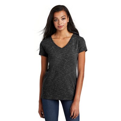 District Womens Medal V-Neck Tee. DT664 (DT664_ENT)