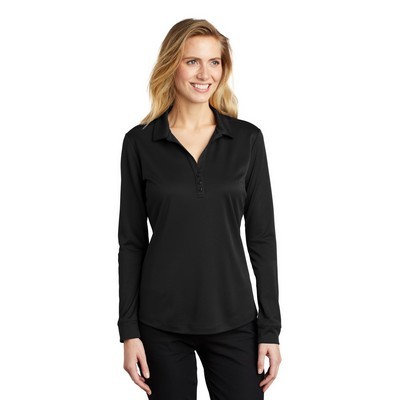 Port Authority Ladies Silk Touch Performance Long Sleeve Polo - 3XL