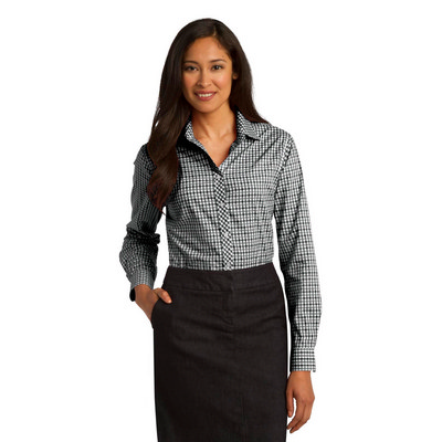 Port Authority Ladies Long Sleeve Gingham Easy Care Shirt. L654 (L654_ENT)