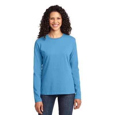 Port & Company Ladies Long Sleeve Core Cotton Tee.: XS - XL