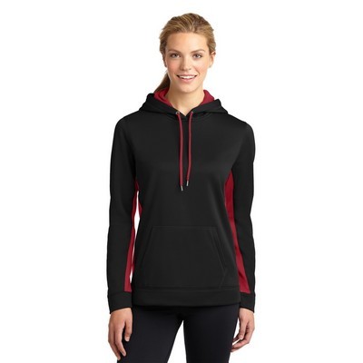 Sport-Tek Ladies Sport-Wick Fleece Colorblock Hooded Pullover.: XS - XL