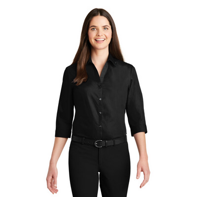 Port Authority Ladies 34-Sleeve Carefree Poplin Shirt. LW102 (LW102_ENT)