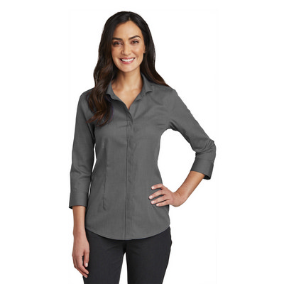 Red House Ladies 34-Sleeve Nailhead Non-Iron Shirt. RH690 (RH690_ENT)