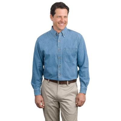 Port Authority Long Sleeve Denim Shirt. S600 (S600_ENT)