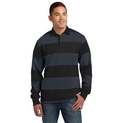 Sport-Tek Classic Long Sleeve Rugby Polo.: XS - XL