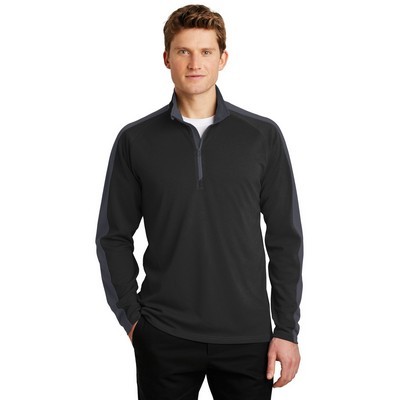 Sport-Tek Sport-Wick Textured Colorblock 14-Zip Pullover.: XS - XL