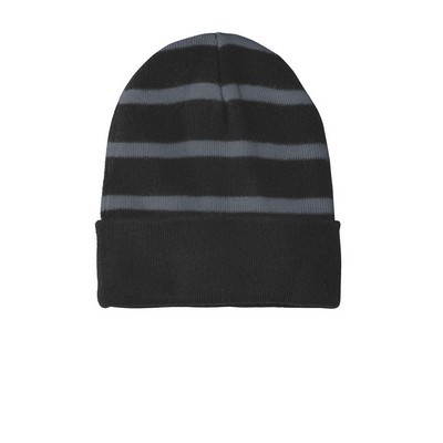 Sport-Tek Striped Beanie with Solid Band.: OSFA