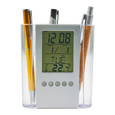 ABS pen holder with clock (3684_EUB)