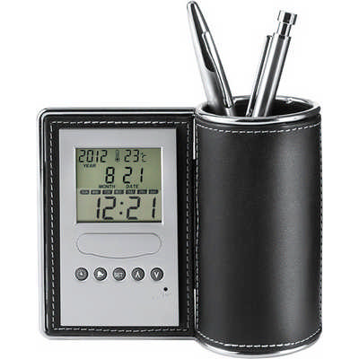 PU desk organiser and clock (3685_EUB)