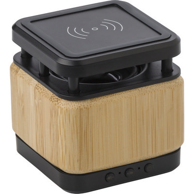 Bamboo and ABS wireless speaker and charger (9319_EUB)