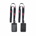 Full Colour 20mm Lanyard with Breakaway and Retractable ID Holder - Black, 1 Side Print Reel (IDH102-BLK-R1_EZI)