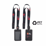 Full Colour 20mm Eco Lanyard with Breakaway and Retractable ID Holder - Black, 1 Side Print Reel and Holder (IDH104-BLK-R1H1_EZI)