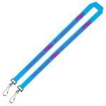 Aquarius Ribbed Lanyard Budget Screen Printed 1 Colour 1 Side Double Swivel Hook - 15mm Polyester, Process Blue (LABDH-15-PBLU_EZI)