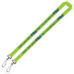 Aquarius Ribbed Lanyard Budget Screen Printed 1 Colour 1 Side Double Swivel Hook - 20mm Polyester, Lime (LABDH-20-LIME_EZI)