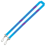 Aquarius Ribbed Lanyard Budget Screen Printed 1 Colour 1 Side Double Swivel Hook - 20mm Polyester, Process Blue (LABDH-20-PBLU_EZI)