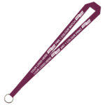 Aquarius Ribbed Lanyard Budget Screen Printed 1 Colour 1 Side Keyring - 15mm Polyester, Burgundy (LABKR-15-BUR_EZI)