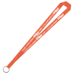 Aquarius Ribbed Lanyard Budget Screen Printed 1 Colour 1 Side Keyring - 15mm Polyester, Fluro Orange (LABKR-15-FORG_EZI)