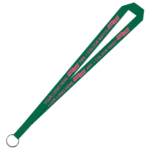 Aquarius Ribbed Lanyard Budget Screen Printed 1 Colour 1 Side Keyring - 15mm Polyester, Green (LABKR-15-GRN_EZI)