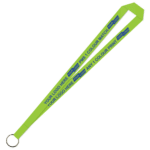 Aquarius Ribbed Lanyard Budget Screen Printed 1 Colour 1 Side Keyring - 15mm Polyester, Lime (LABKR-15-LIME_EZI)