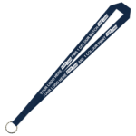 Aquarius Ribbed Lanyard Budget Screen Printed 1 Colour 1 Side Keyring - 15mm Polyester, Navy (LABKR-15-NVY_EZI)