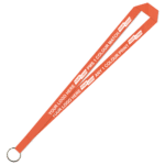 Aquarius Ribbed Lanyard Budget Screen Printed 1 Colour 1 Side Keyring - 15mm Polyester, Orange (LABKR-15-ORG_EZI)