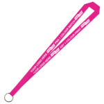 Aquarius Ribbed Lanyard Budget Screen Printed 1 Colour 1 Side Keyring - 15mm Polyester, Pink (LABKR-15-PIN_EZI)