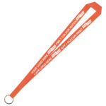 Aquarius Ribbed Lanyard Budget Screen Printed 1 Colour 1 Side Keyring - 20mm Polyester, Fluro Orange (LABKR-20-FORG_EZI)