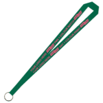 Aquarius Ribbed Lanyard Budget Screen Printed 1 Colour 1 Side Keyring - 20mm Polyester, Green (LABKR-20-GRN_EZI)