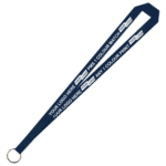 Aquarius Ribbed Lanyard Budget Screen Printed 1 Colour 1 Side Keyring - 20mm Polyester, Navy (LABKR-20-NVY_EZI)