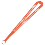 Aquarius Ribbed Lanyard Budget Screen Printed 1 Colour 1 Side Keyring - 20mm Polyester, Orange (LABKR-20-ORG_EZI)