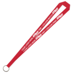 Aquarius Ribbed Lanyard Budget Screen Printed 1 Colour 1 Side Keyring - 20mm Polyester, Red (LABKR-20-RED_EZI)