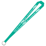 Aquarius Ribbed Lanyard Budget Screen Printed 1 Colour 1 Side Keyring - 20mm Polyester, Teal Green (LABKR-20-TEAL_EZI)