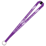 Aquarius Ribbed Lanyard Budget Screen Printed 1 Colour 1 Side Keyring and Breakaway - 15mm Polyester, Purple (LABKRBA-15-PUR_EZI)