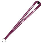 Aquarius Ribbed Lanyard Budget Screen Printed 1 Colour 1 Side Keyring and Breakaway - 20mm Polyester, Burgundy (LABKRBA-20-BUR_EZI)