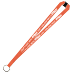 Aquarius Ribbed Lanyard Budget Screen Printed 1 Colour 1 Side Keyring and Breakaway - 20mm Polyester, Fluro Orange (LABKRBA-20-FORG_EZI)