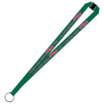 Aquarius Ribbed Lanyard Budget Screen Printed 1 Colour 1 Side Keyring and Breakaway - 20mm Polyester, Green (LABKRBA-20-GRN_EZI)