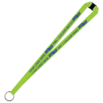 Aquarius Ribbed Lanyard Budget Screen Printed 1 Colour 1 Side Keyring and Breakaway - 20mm Polyester, Lime (LABKRBA-20-LIME_EZI)
