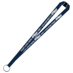 Aquarius Ribbed Lanyard Budget Screen Printed 1 Colour 1 Side Keyring and Breakaway - 20mm Polyester, Navy (LABKRBA-20-NVY_EZI)