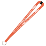 Aquarius Ribbed Lanyard Budget Screen Printed 1 Colour 1 Side Keyring and Breakaway - 20mm Polyester, Orange (LABKRBA-20-ORG_EZI)