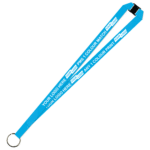 Aquarius Ribbed Lanyard Budget Screen Printed 1 Colour 1 Side Keyring and Breakaway - 20mm Polyester, Process Blue (LABKRBA-20-PBLU_EZI)