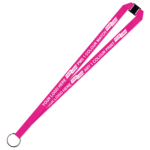 Aquarius Ribbed Lanyard Budget Screen Printed 1 Colour 1 Side Keyring and Breakaway - 20mm Polyester, Pink (LABKRBA-20-PIN_EZI)