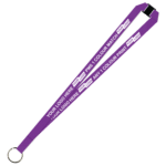 Aquarius Ribbed Lanyard Budget Screen Printed 1 Colour 1 Side Keyring and Breakaway - 20mm Polyester, Purple (LABKRBA-20-PUR_EZI)