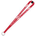 Aquarius Ribbed Lanyard Budget Screen Printed 1 Colour 1 Side Keyring and Breakaway - 20mm Polyester, Red (LABKRBA-20-RED_EZI)