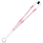 Aquarius Ribbed Lanyard Budget Screen Printed 1 Colour 1 Side Keyring and Breakaway - 20mm Polyester, White (LABKRBA-20-WHI_EZI)