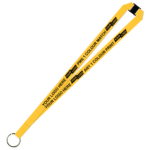 Aquarius Ribbed Lanyard Budget Screen Printed 1 Colour 1 Side Keyring and Breakaway - 20mm Polyester, Yellow (LABKRBA-20-YEL_EZI)