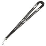 Aquarius Ribbed Lanyard Budget Screen Printed 1 Colour 1 Side Swivel Hook - 15mm Polyester, Black (LABSH-15-BLK_EZI)
