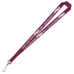 Aquarius Ribbed Lanyard Budget Screen Printed 1 Colour 1 Side Swivel Hook - 15mm Polyester, Burgundy (LABSH-15-BUR_EZI)