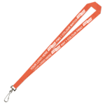 Aquarius Ribbed Lanyard Budget Screen Printed 1 Colour 1 Side Swivel Hook - 15mm Polyester, Fluro Orange (LABSH-15-FORG_EZI)