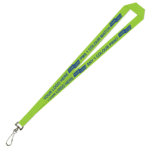 Aquarius Ribbed Lanyard Budget Screen Printed 1 Colour 1 Side Swivel Hook - 15mm Polyester, Lime (LABSH-15-LIME_EZI)