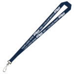 Aquarius Ribbed Lanyard Budget Screen Printed 1 Colour 1 Side Swivel Hook - 15mm Polyester, Navy (LABSH-15-NVY_EZI)
